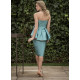 VESTIDO MIKADO VERDE AGUA