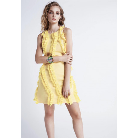 VESTIDO TAFETÁN AMARILLO
