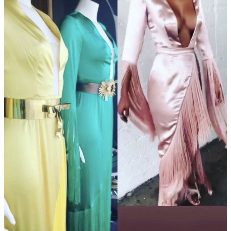 VESTIDO SEDA FLECOS