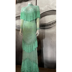 VESTIDO BORLAS