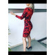 VESTIDO CEBRA ROJO/NEGRO