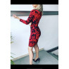 VESTIDO CEBRA ROJO/NEGRO