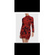 VESTIDO CEBRA ROJO/NEGRO