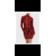 VESTIDO CEBRA ROJO/NEGRO