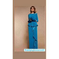 VESTIDO AZUL PAVO