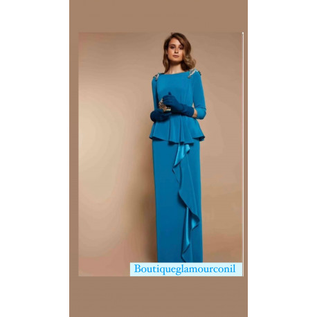 VESTIDO AZUL PAVO