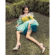 VESTIDO TRICOLOR TULL