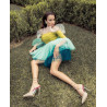 VESTIDO TRICOLOR TULL
