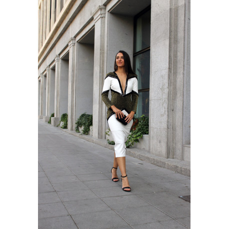 VESTIDO BICOLOR ELASTAN