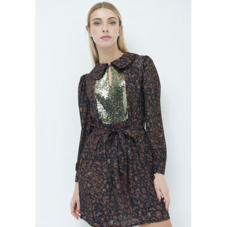 VESTIDO PRINT MUSETA GLITERS
