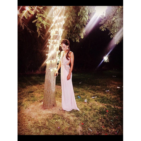 VESTIDO LARGO NUDE