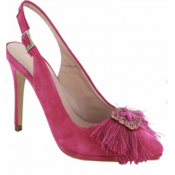 TACÓN FUSCIA POMPON