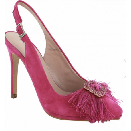 TACÓN FUSCIA POMPON