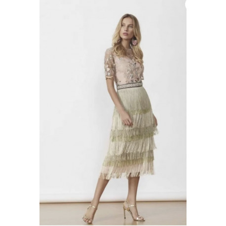 VESTIDO TULBORDADO+FLECOS