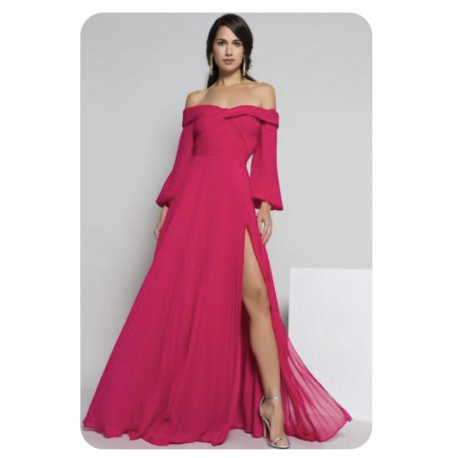 VESTIDO PLISADO FUSCIA