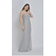 VESTIDO LARGO GRIS LENTEJUELAS