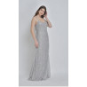 VESTIDO LARGO GRIS LENTEJUELAS