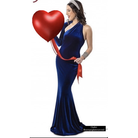 VESTIDO TERCIOPELO AZUL