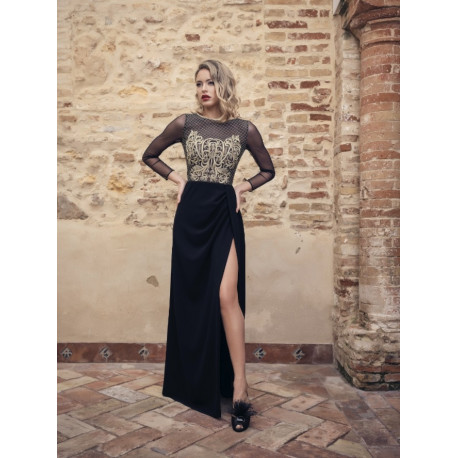 VESTIDO CUERPO TUL BORDADO
