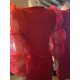 VESTIDO ROJO MANGAS ABULLONADAS