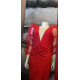 VESTIDO ROJO MANGAS ABULLONADAS
