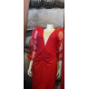 VESTIDO ROJO MANGAS ABULLONADAS