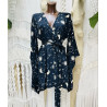VESTIDO KIMONO NEGRO Y ORO