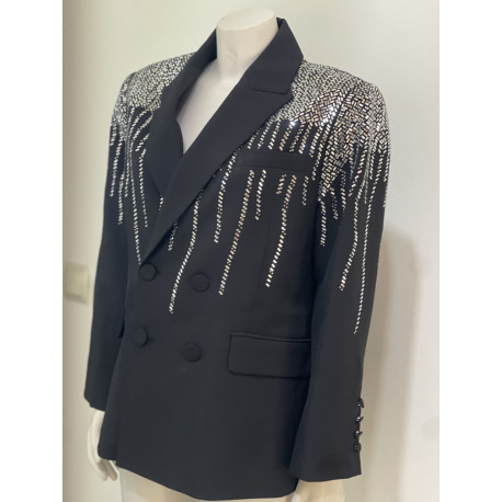 CHAQUETA NEGRA PIEDRAS